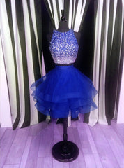 Short Ombre Homecoming Dresses Two Piece Prom Gowns