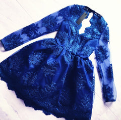 Short Open Back Long Sleeves Homecoming Prom Dresses