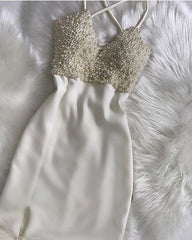 Short Pearl Beaded Homecoming Dresses Bodycon