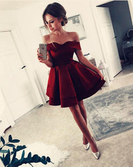 Short Satin V-neck Ruffles Homecoming Graduation Dress For Girl