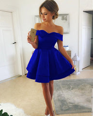 Short Satin V-neck Ruffles Homecoming Graduation Dress For Girl