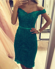 Short Sheath Lace Homecoming Dresses Off Shoulder