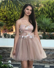 Short Sweetheart Homecoming Dresses Tulle Spaghetti Straps