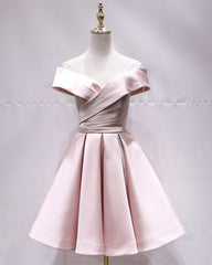 Short Yellow Homecoming Dresses Satin Off The Shoulder