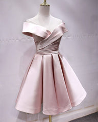 Short Yellow Homecoming Dresses Satin Off The Shoulder