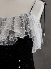 Short Black Mermaid Prom Dresses, Short Black Mermaid Graduation Formal Dresses
