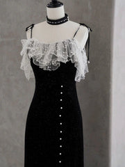 Short Black Mermaid Prom Dresses, Short Black Mermaid Graduation Formal Dresses