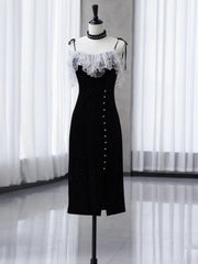 Short Black Mermaid Prom Dresses, Short Black Mermaid Graduation Formal Dresses