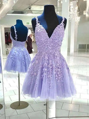 Short Pink Yellow Purple Lace Prom Dresses, Short Pink Yellow Purple Lace Graduation Homecoming Dresses