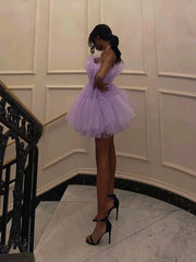 Short Purple Prom Dresses, Short Purple Graduation Homecoming Dresses