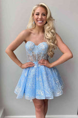 Short Sleeves Short Blue Black Champagne Red Lace Prom Dresses, Short Sleeves Short Lace Formal Homecoming Dresses