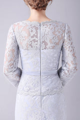 Lace Sheath Long Sleeves Floor Length Mother of the Bride Dress