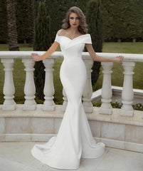 Simple Mermaid Wedding Dress Off The Shoulder