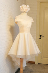 Simple Sweetheart Off Shoulder High Low Party Dress Homecoming Dress, Short Prom Dresses