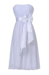 Simple A-line Strapless Knee-length Homecoming Dress With Sash TR0128