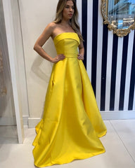 Sleeveless Satin Prom Long Dresses