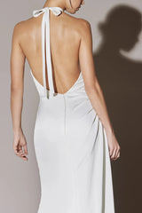 Weitese Dress Prom Dress Stores Halter Lace Up Sleeveless Backless Wedding Gown With Slit Formal Women's Dresses