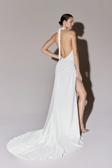 Weitese Dress Prom Dress Stores Halter Lace Up Sleeveless Backless Wedding Gown With Slit Formal Women's Dresses