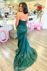Hot Pink Lace Sweetheart Keyhole Mermaid Long Gown with Slit