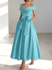 A-line/Princess Off Shoulder Pocket Mother of the bride dresses