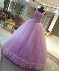 Spaghetti Straps Pink Flower Ball Gowns Quinceanera Dresses Bodice Corset