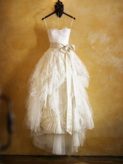 Spaghetti Straps Ivory Lace Wedding Dresses, Ivory Lace Formal Prom Dresses