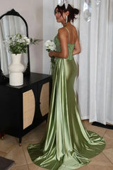 Spaghetti Mermaid Straps Silver Corset Long Prom Dress TP1370