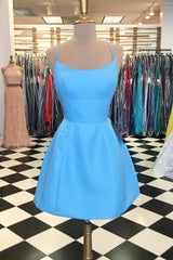Spaghetti Straps Short Pink Cheap Homecoming Dress With Criss Back HD0128
