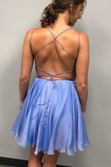 Sparkle Beading Blue Short Prom Dress Homecoming Dress HD0052
