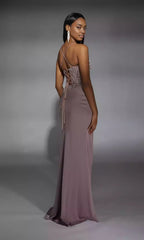 Sparkling pearl lace tight corset with slim shoulder straps that perfectly fit the body folds, high slits, and Prom Dresses on the sides