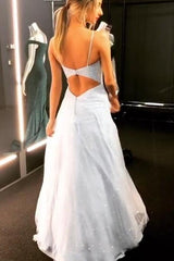 Sparkly Backless Dress Floor Length Prom Dresses Long Evening Gowns TP0950