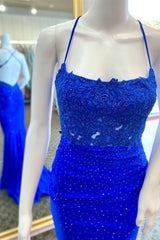 Mermaid Long Prom Dresses Hunter Green Straps Formal Dress Beaded
