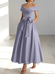 A-line/Princess Off Shoulder Pocket Mother of the bride dresses