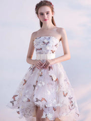 Strapless High Low Prom Dresses, High Low Formal Graduation Homecoming Dresses