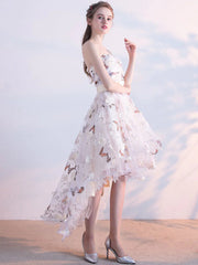 Strapless High Low Prom Dresses, High Low Formal Graduation Homecoming Dresses
