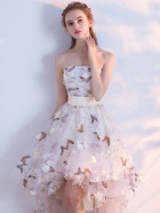 Strapless High Low Prom Dresses, High Low Formal Graduation Homecoming Dresses