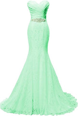 Elegant Mermaid Sweetheart Lace up Back Wedding Dresses