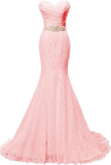 Elegant Mermaid Sweetheart Lace up Back Wedding Dresses