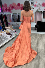 Strapless Ruched Maxi Magenta Prom Dress Formal Gowns TP1300