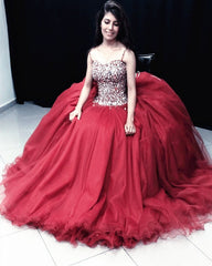 Stunning Crystal Beaded Organza Ruffles Ball Gowns Quinceanera Dresses