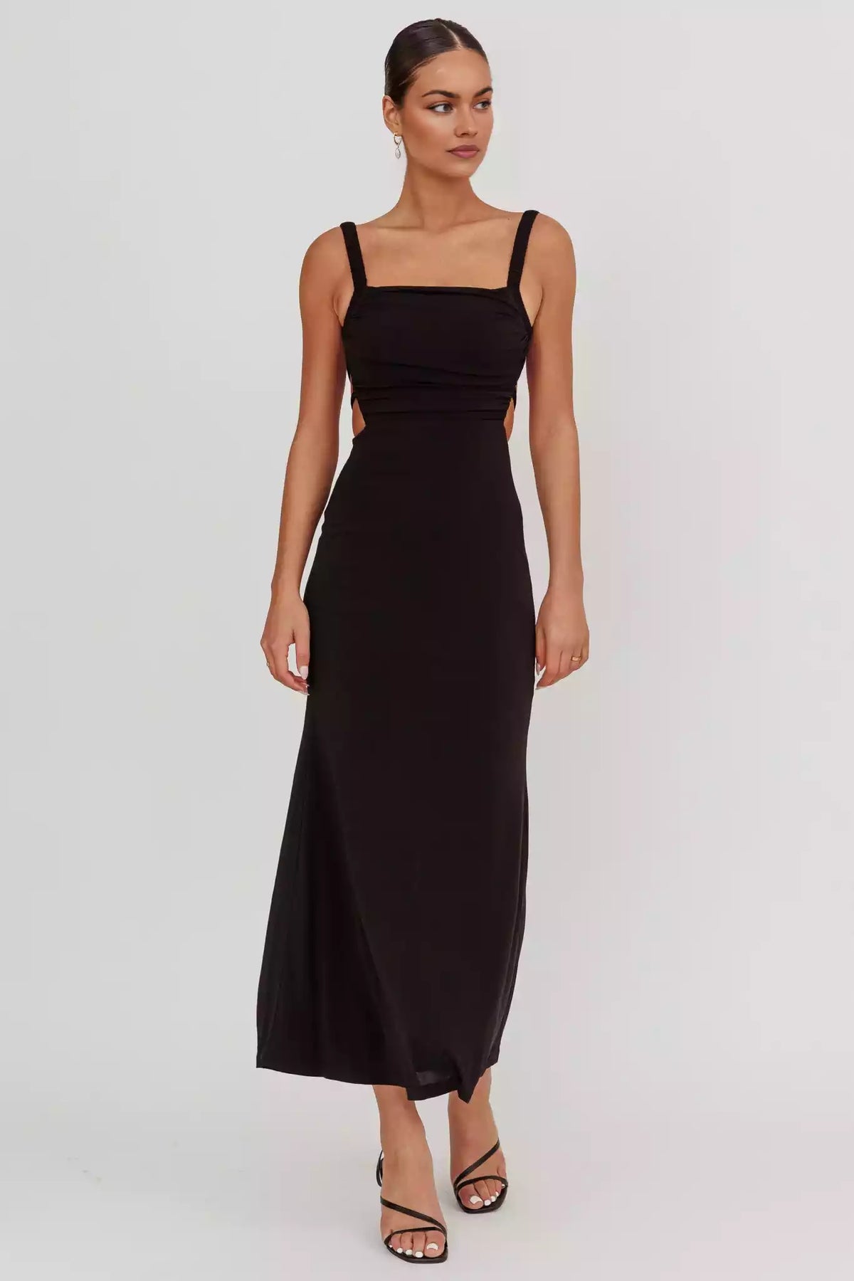 Super popular pleated elastic shoulder strap, back strap pad, hidden zipper, Prom Dresses