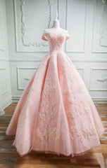 Sweetheart Off The Shoulder Tulle And Satin Ball Gowns Prom Dresses Lace Appliques