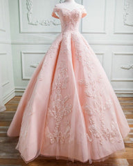 Sweetheart Off The Shoulder Tulle And Satin Ball Gowns Prom Dresses Lace Appliques