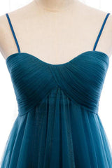 Sweetheart Neck Blue Long Prom Dress, Long Blue Formal Graduation Evening Dress A1913