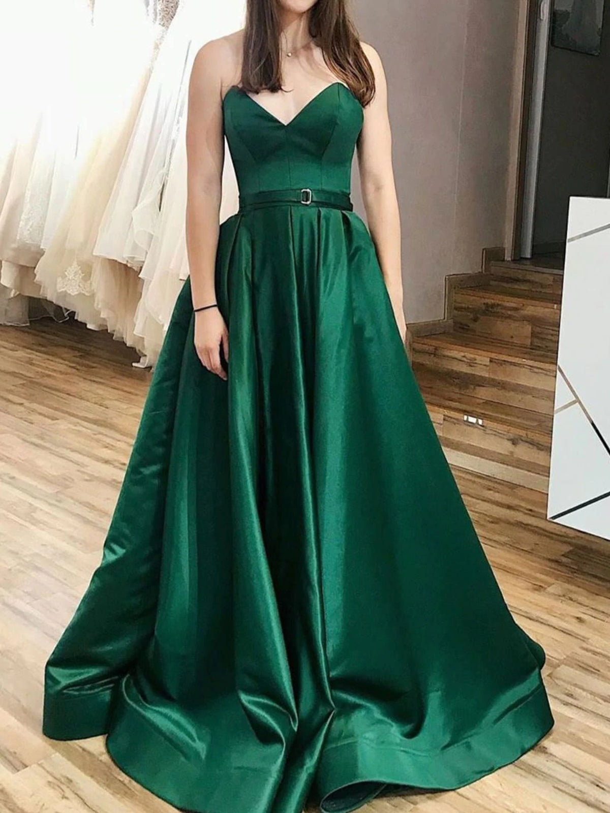Sweetheart Neck Green Purple Long Prom Dresses, Green Purple Long Formal Graduation Dresses