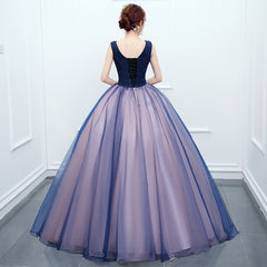 Beautiful Pink and Blue Organza Long Party Dress, Sweet 16 Gown