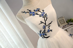 White Tulle Lovely Graduation Dress , Cute Knee Length Party Dress