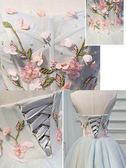 Cute Tulle Short Lace Applique Short Prom Dress Tulle Homecoming Dress HD0159