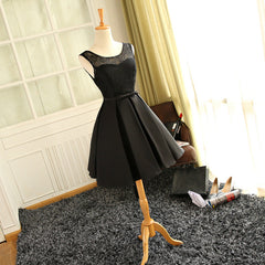 Cute Red Satin Round Neckline Party Dresses, Satin Homecoming Dresses, Short Prom Dress