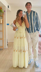 Elegant Light Yellow Prom Dress Long Party Dress SH1023
